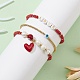 Set di braccialetti elasticizzati con parole in vetro e perle naturali da 3 pz e 3 stili BJEW-TA00319-4