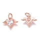 Brass Micro Pave Clear Cubic Zirconia Charms ZIRC-O035-26-3