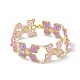 Bracelet fleur en perles de rocailles de verre avec perle coquillage ronde BJEW-MZ00007-1