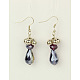 Fashion Glass Teardrop Dangle Earrings EJEW-JE00281-2