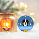 Craspire 1pc アクリル メモリアル フラット ラウンド ビッグ ペンダント デコレーション  40cm両面サテンリボン付き  クリスマステーマ  犬の模様  ペンダントの装飾: 76mm  穴：3mm  リボン：幅約1/8インチ（3mm） DIY-CP0008-27E-6