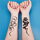 Craspire змея временные татуировки черная роза и змея временные татуировки наклейки водонепроницаемая рука шея макияж татуировки космос бумажные ракетные наклейки искусство STIC-CP0001-02-5