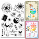 CRASPIRE Moon Evil Eye Rubber Stamp Star Skull Magic Potion Vintage Clear Transparent Silicone Seals Stamp for Journaling Card Making DIY Scrapbooking Handmade Photo Album Notebook Decor Christmas DIY-WH0439-0090-1