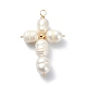 Natural Cultured Freshwater Pearl Rice Pendants PALLOY-JF02075-1