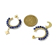 3 paio di orecchini a mezzo cerchio con perline miste naturali a 3 stili EJEW-TA00322-3