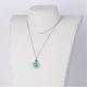 Synthetic Turquoise Pendant Necklaces NJEW-JN01610-01-1