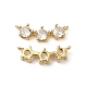 Rack Plating Brass Pave Clear Cubic Zirconia Connector Charms KK-O142-31G-2