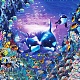 Kits de peinture au diamant sur le thème des animaux marins bricolage DIAM-PW0004-093D-1