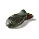 天然アフリカンブラッドストーンペンダント  魚のチャーム  39x20x7~7.5mm  穴：2.3mm G-G932-B05-4