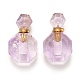 Faceted Natural Amethyst Openable Perfume Bottle Pendants G-I287-06G-C-3