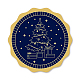 自己接着金箔エンボスステッカー  メダル装飾ステッカー  フラットラウンド  クリスマスツリー模様  5x5cm DIY-WH0219-013-1