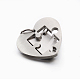 Les amateurs de bijoux couple valentine 304 inoxydable coeur en acier avec puzzle réparties pendentifs STAS-E090-46P-3