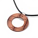 PU Leather Pendant Necklaces NJEW-JN02534-03-3