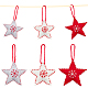 Craspire 6 個 3 色スタースノーフレークフェルト生地ペンダントクリスマス吊り飾りクリスマスツリーペンダント五角形の装飾装飾クリスマスフェルト工芸品パーティーアクセサリー HJEW-CP0001-09-1