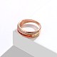 925スター指輪シルバー指輪  レインボーカラーのキュービックジルコニア  カラフル  ローズゴールド  usサイズ7（17.3mm） RJEW-BB67110-7-5