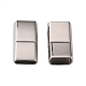 Rectangle 304 Stainless Steel Magnetic Clasps with Glue-in Ends STAS-I037-22-2