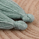 木綿糸タッセルパーツ  ライトブルー  25~31x5mm  約39~47個/袋 NWIR-P001-03-75-2