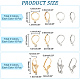 Nbeads 90Pcs 6 Style 304 Stainless Steel Leverback Earring Findings STAS-NB0001-60-2