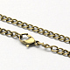Création de collier de chaîne torsadée vintage en fer pour la conception de montres de poche CH-R062-AB-1