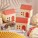 紙製の小さな家のギフトボックス  クリスマス、結婚式、ハロウィーンパーティー用品のためのキャンディー収納ケース  トマト  11x6.5x7cm CON-WH0088-55C-5