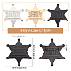 6 pièces 3 couleurs étoile de fer avec mot shérif broche broche pour accessoires de costume JEWB-FG0001-15-2