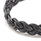 Bracelets cordon tressé en cuir de vachette pour hommes femmes BJEW-JB07887-01-4