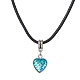 Coeur avec écailles de poisson forme 304 acier inoxydable avec colliers pendentif en résine NJEW-JN04571-2