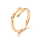 Латунная простая линия обручальное кольцо с открытой манжетой для женщин RJEW-P034-08G-1