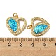 Valentine's Day Brass Micro Pave Cubic Zirconia with Synthetic Opal Pendants KK-D096-02E-G-3