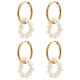 Nbeads 2 paires de boucles d'oreilles pendantes en perles naturelles pour filles et femmes EJEW-NB0001-06-1