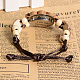 Imitation Wood Acrylic Beads Alloy Bracelet Watches WACH-P002-01-4