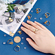 UNICRAFTALE DIY Cuff Ring Making Kit Size 6 1/2 Open Cuff Ring Bezel Tray 304 Stainless Steel Finger Ring Real 18K Gold Plated Cabochon Ring Bases with Glass Cabochons Domes Set for Ring Making DIY-UN0004-06-1
