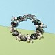 Bracelets de perles en coquille d'ormeau naturelle ronde plate/coquille de paua BJEW-JB05776-04-5