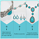 ANATTASOUL Synthetic Turquoise Hollow Out Teardorp Chandelier & Dangle Stud Earring & Stretch Bracelet & Lariat Necklace & Link Chain Waist Belt SJEW-AN0001-01-3