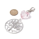 Flat Round with Tree of Life Alloy Pendant Decorations HJEW-JM01404-2