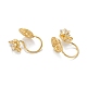 Brass Micro Pave Cubic Zirconia Clip-on Earrings Finding KK-G403-01E-G-2