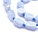 Chapelets de perles en agate avec dentelle bleue naturelle G-O170-20A-3
