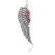 Antique Silver Plated Alloy Wing Big Pendants ALRI-N019-01-1
