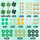 SUNNYCLUE 961Pcs St Patrick's Day Charms 8mm Pony Beads Round Opaque Polymer Clay Heishi Flat Disc Beads Enamel Four Leaf Clover Charms Irish Shamrock Charm Golden Loose Beads for Jewelry Making Kits DIY-SC0023-39-2