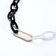 Personalized Two Tone ABS Plastic Cable Chain Necklaces X-NJEW-JN02825-01-3