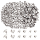 UNICRAFTALE 300Pcs 3 Size 304 Stainless Steel Folding Crimp Ends Fold Over Crimp Cord End Caps Cord Pinch Crimp Ends Metal Ends Tips Jewelry Connector for Leather Bracelet Jewelry Making STAS-UN0045-82-1