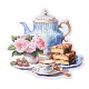 20 Uds. Taza de té de flores románticas y maceta pegatinas decorativas autoadhesivas de pvc impermeables STIC-P007-A04-2