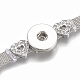 Alloy Rhinestone Snap Cord Bracelet Making BJEW-S136-02-4