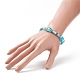 Colonne avec mauvais œil au chalumeau et bracelet extensible en perles de verre pour femme BJEW-JB08634-01-3