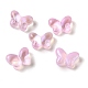 Perle di vetro trasparente con placcatura UV&nbsp;X-GLAA-G115-03B-1