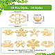 PH PandaHall 100 Pieces 10 Styles 0.4~0.9 Inch Gold Flower Bead Caps KK-PH0005-72-2