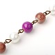 Chaînes en perles de verre rondes manuelles pour fabrication de bracelets et colliers AJEW-JB00065-02-1