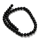 Natürliche schwarze Onyxperlenstränge (gefärbt und erhitzt).&nbsp;G-H329-C06-8mm-3