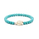 Synthetic Turquoise(Dyed) Ocean Theme Beaded Stretch Bracelet BJEW-JB08577-3