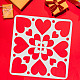 FINGERINSPIRE Heart Tile Stencil 30x30cm Reusable Floor Tile Stencil Square Heart Pattern Painting Stencil Plastic PET Craft Stencil for Wall Tiles Valentine's Day Anniversary Decor DIY-WH0172-981-3